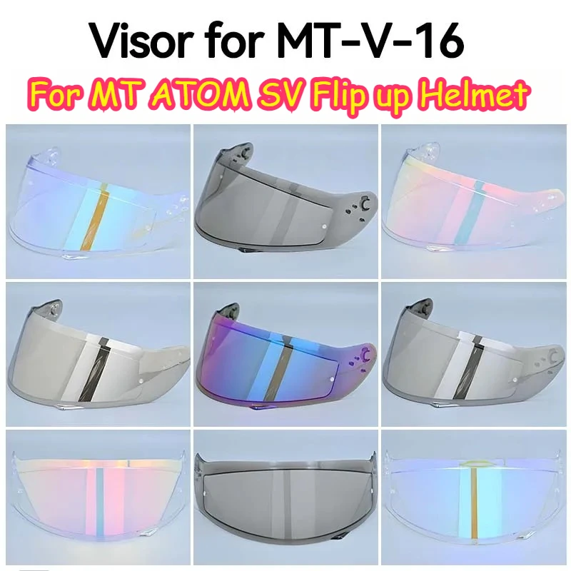Motorcycle Helmet visor lens Fit For MT V-16 ATOM SV Flip Up Helmet Anti UV Protection Visor FOR MT ATOM SV Anti fog film