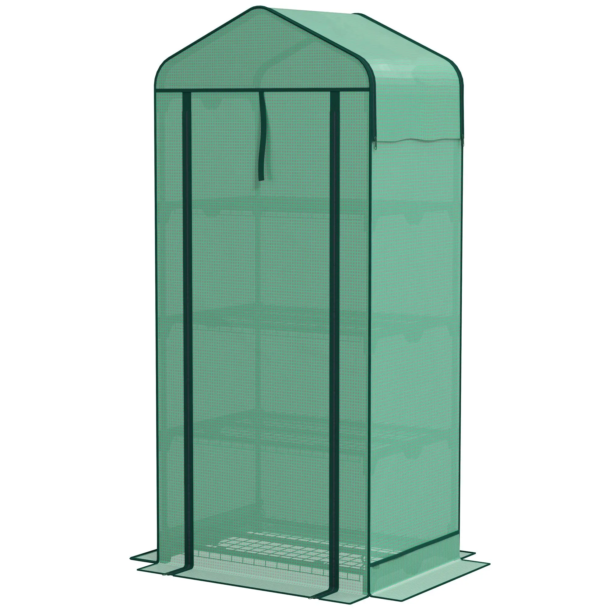 

For Outsunny Mini Greenhouse with Screen Roof, 4 Tier Portable Small Greenhouse with High Strength PE Cover, Green