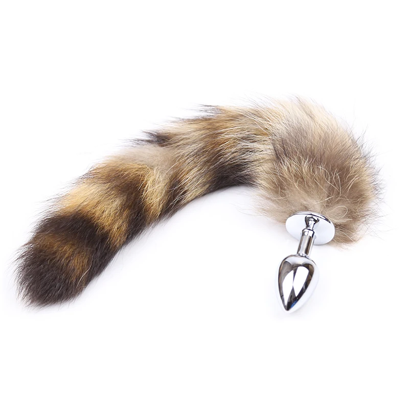 

Real Furry Fox Tail Anal Plug Metal Backyard Fun Butt Plug Tail Alternative Adult Role Play Game Sex Toys for Women and Couples