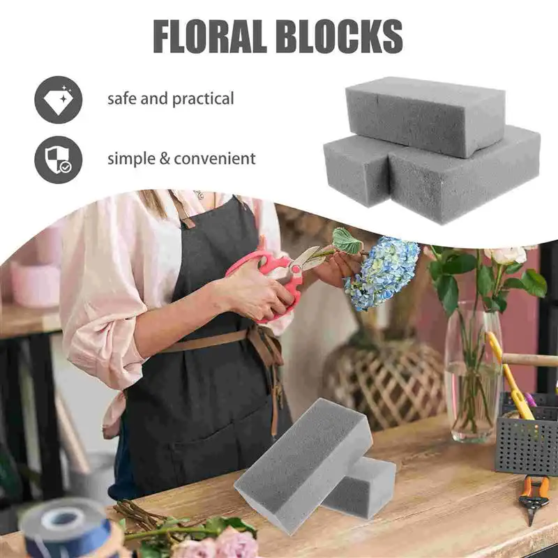 5/6Pcs Dry Fresh Floral Foam Blocks for Wedding Party Dry Flower Arrangement Decoration Bricks Mud Home Garden Accessories