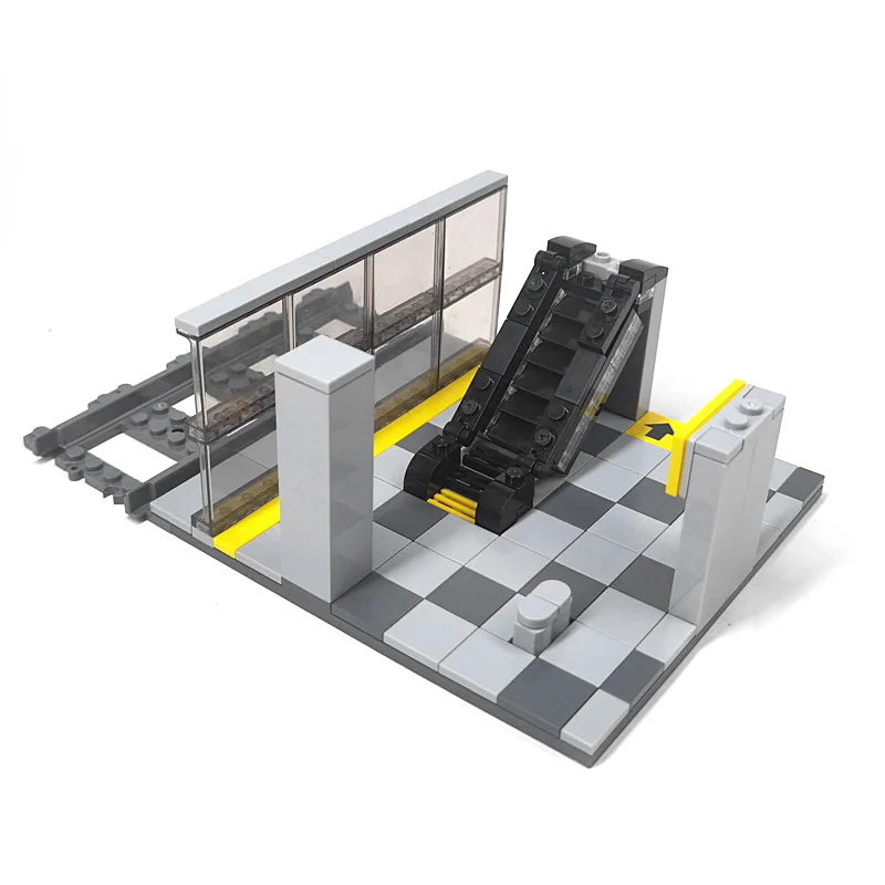 Subway Station MOC Scene City Traffic Building Blocks Security Inspection Process Platform Bricks Kits Compatible With LEGO