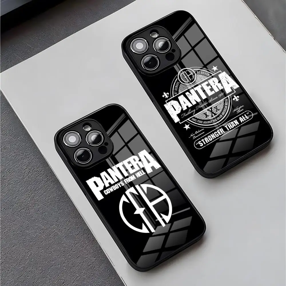 Classic Vintage P-pantera Band Phone Case For IPhone 17 15 Pro Max 13 12 16 Pro 11 14 Plus X XR XS 8 7 Plus SE Glass Cover