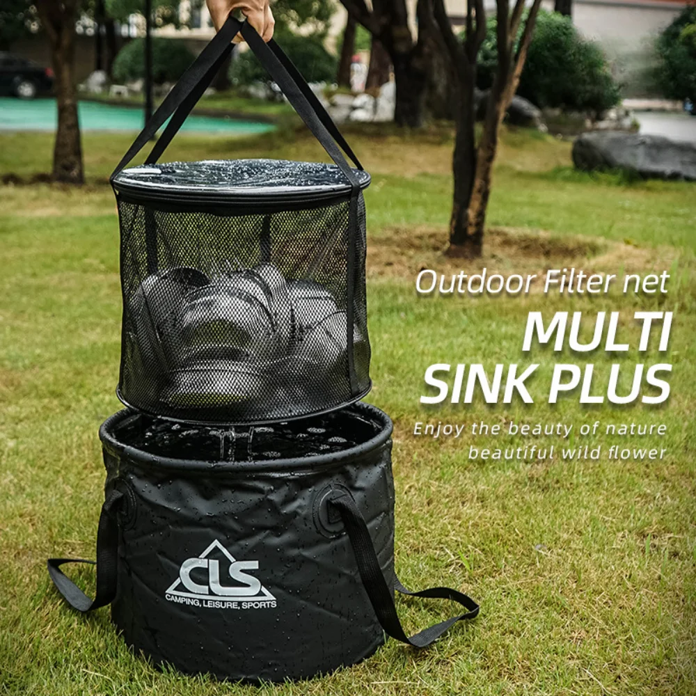 

30L Collapsible Fishing Hiking Outdoor Camping Protable Folding Bucket Water Container Drain Basket Dishwashing Buckets Dropship