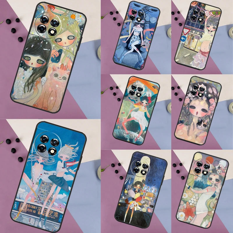 Cartoon Aesthetic Aya Takano Case For OnePlus 12 11 9 10 Pro 8T 9RT 10T 10R OnePlus Nord 3 2T CE 2 Lite N100 N200 Cover