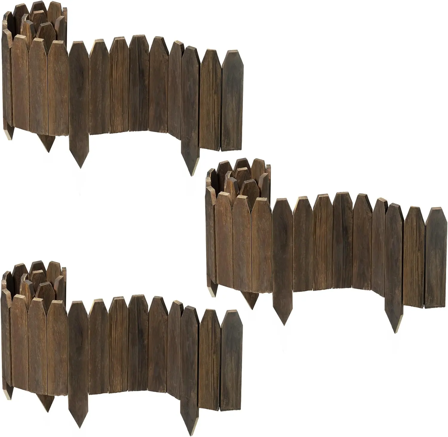 

Деревянная окантовка сада, деревянная окантовка для забора, декоративные маленькие панели для барьеров цветочной клумбы и пейзажного ограждения (3 шт.)