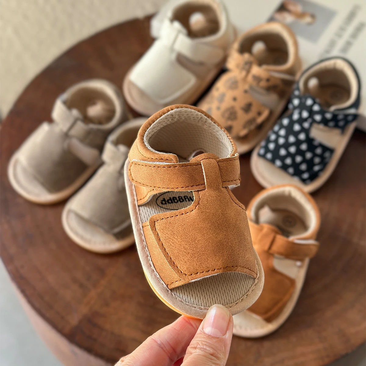 Baby Infant Boy Girl Sandals Newborn Non-Slip Soft Rubber Sole Sandals for Baby Boys Open-Toe Outdoor Casual Summer First Walker