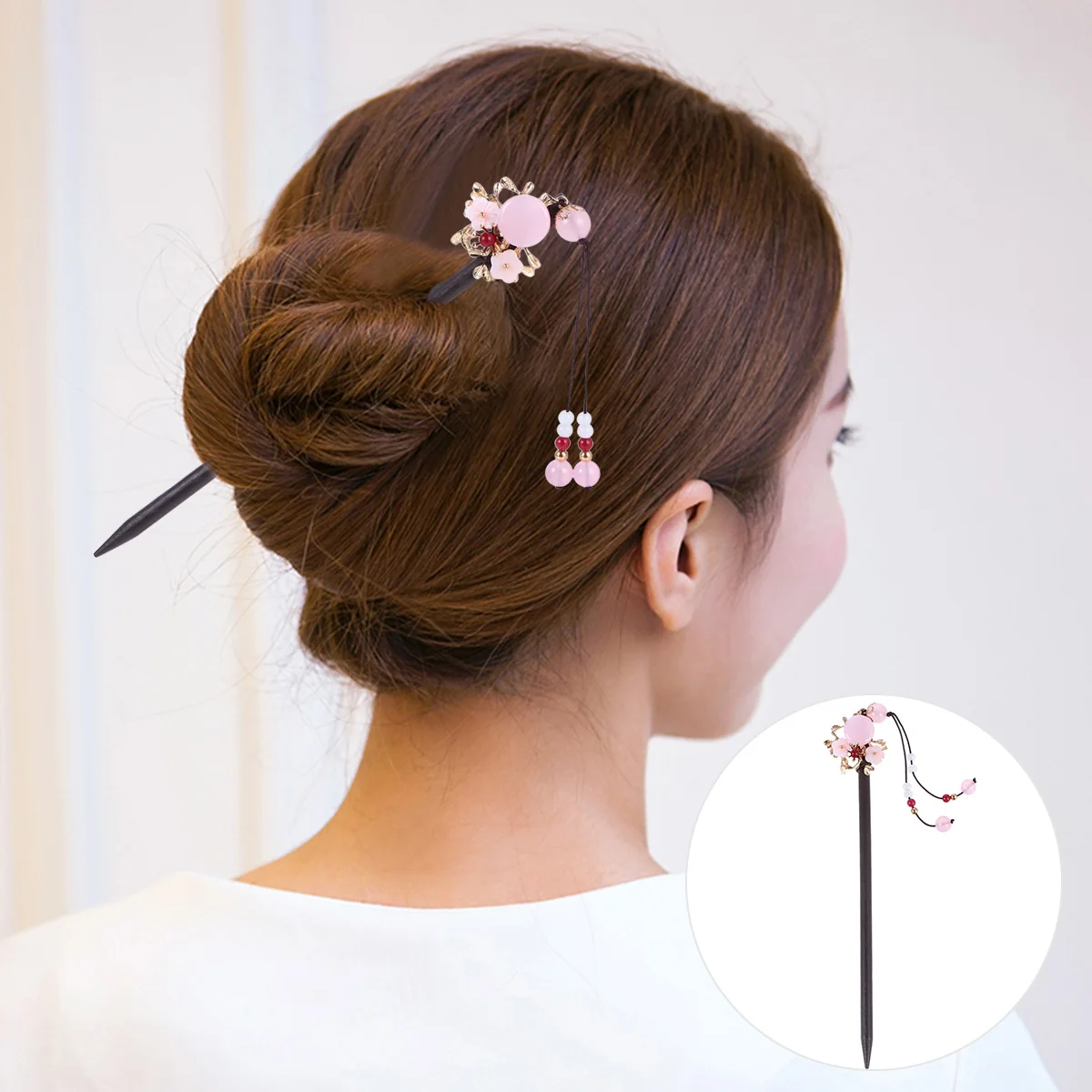 

1Pcs Wooden Retro Style Bridal Tassels Hair Clasp Classical Accessories Ancient Costume Hairpin