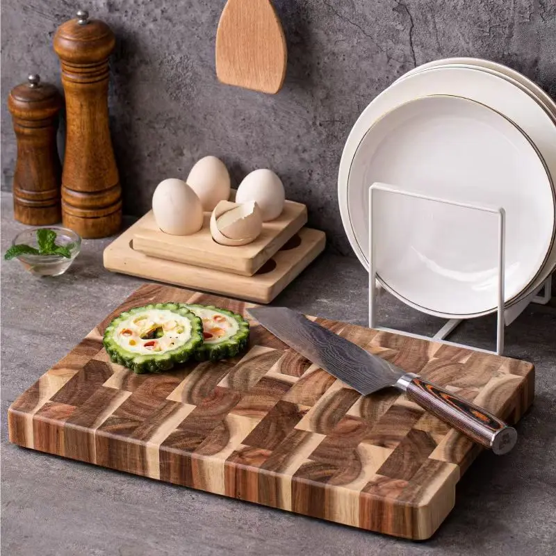 

High-quality natural wood seamless spliced end-grain kitchen food cutting board