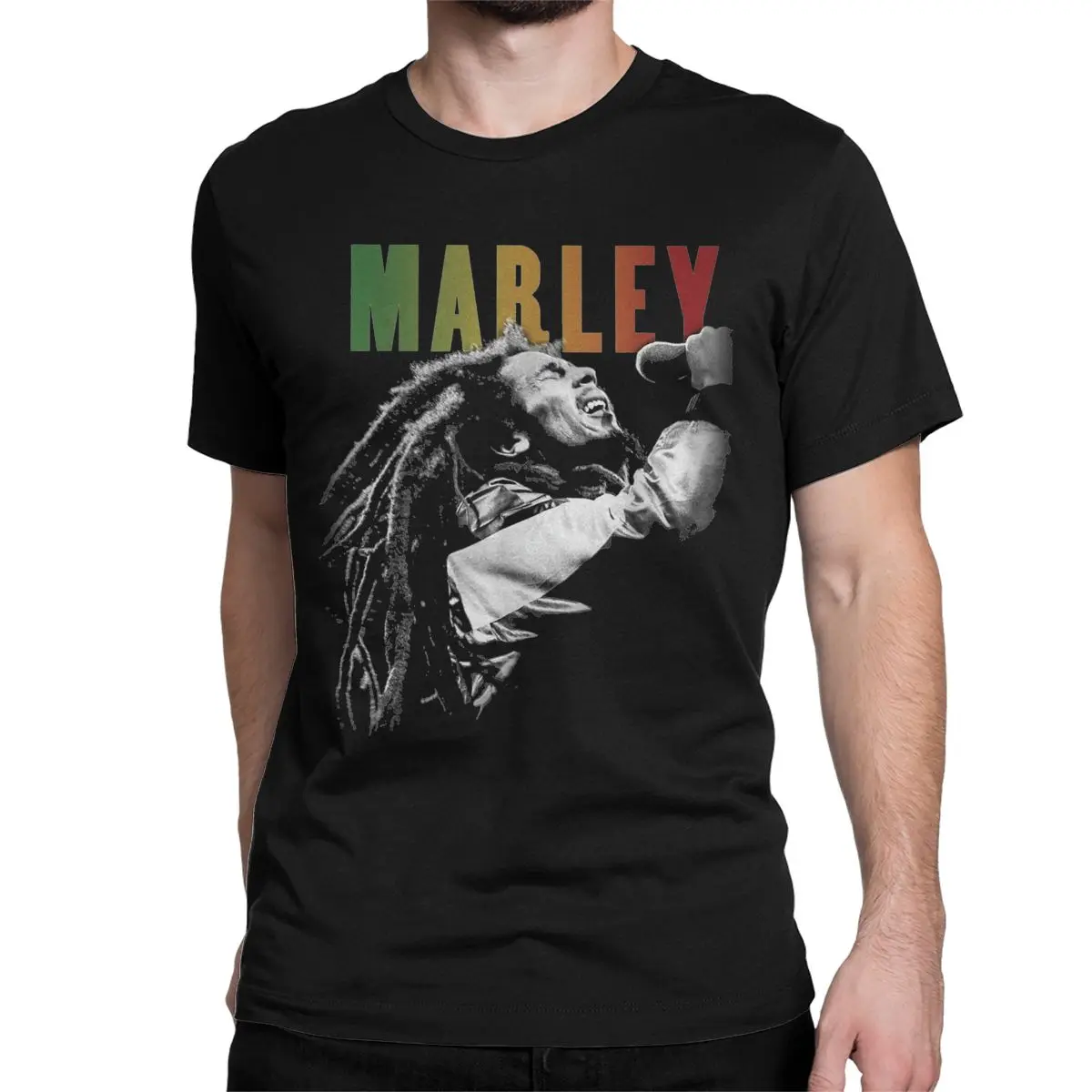 Funny Bob-Marley Jamaican Reggae Music T-Shirts for Men Women Round Neck 100% Cotton T Shirt Short Sleeve Tee Shirt 6XL Clothing