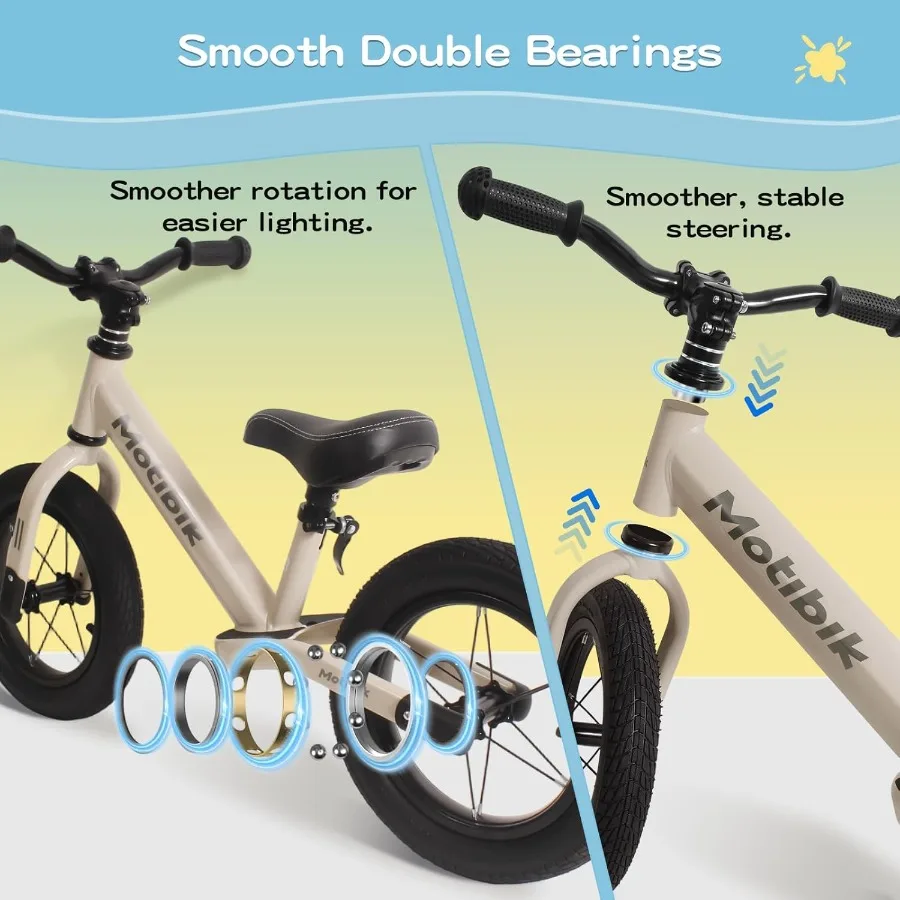 Bici da equilibrio per bambini 3 anni Pneumatici in gomma gonfiabili da 12 pollici Senza pedali Bici giocattolo per 3-6 anni La prima bici perfetta 3-6 B