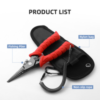 7 inch Fishing Split Ring Pliers, 420 Stainless Steel Fishing Tools,Hook Remover Tungsten Carbide Cutters