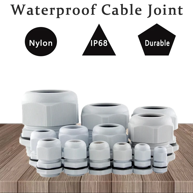 IP68 Nylon Cable Glands PG 7 9 11 13.5 16 19 21 25 29 36 High Quality Wire Plastic Waterproof Connector Cable Joints