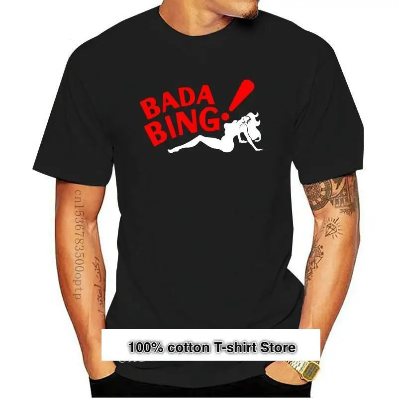 Camiseta Bada Bing para hombre, Camisa de algodón de 100%, negra