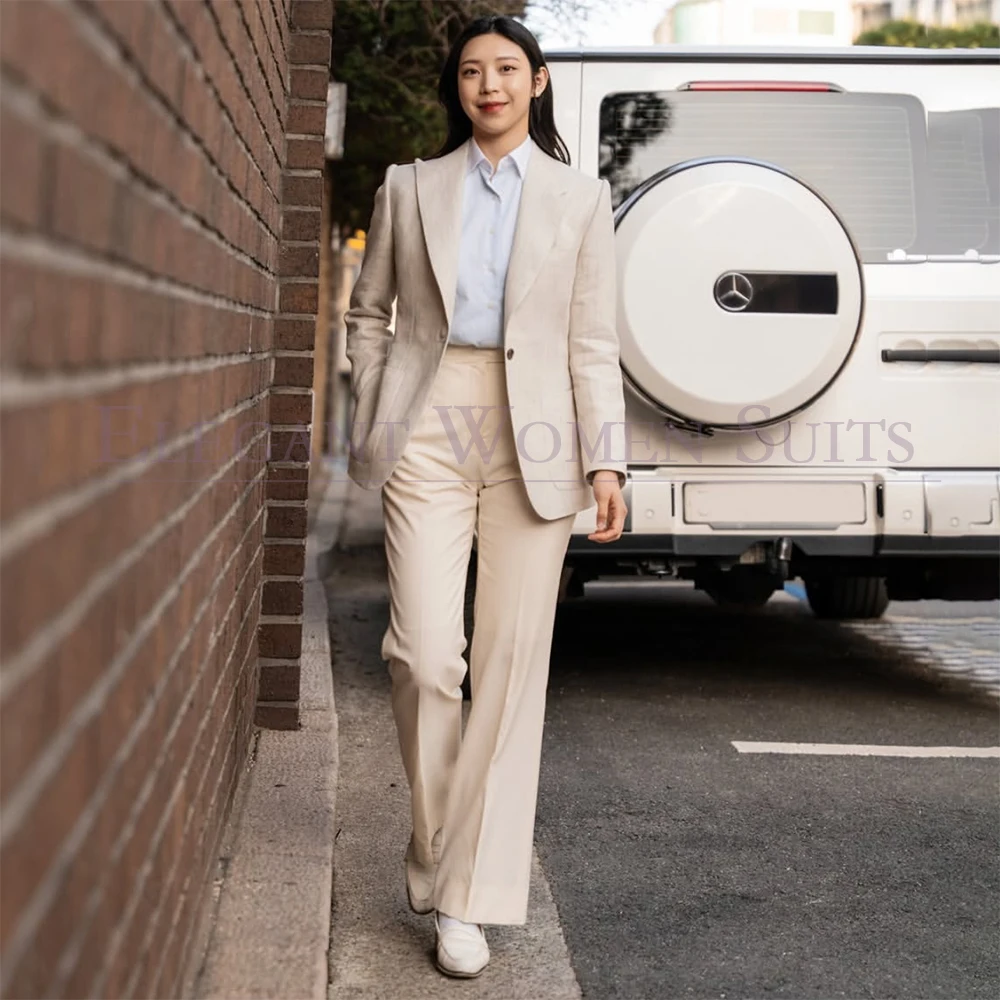 

Bespoke Women's Suits Luxury One-Button Peak Lapel Slim Fit Office Lady 2 Piece Jacket Pants Sets Blazer Formal Clothing