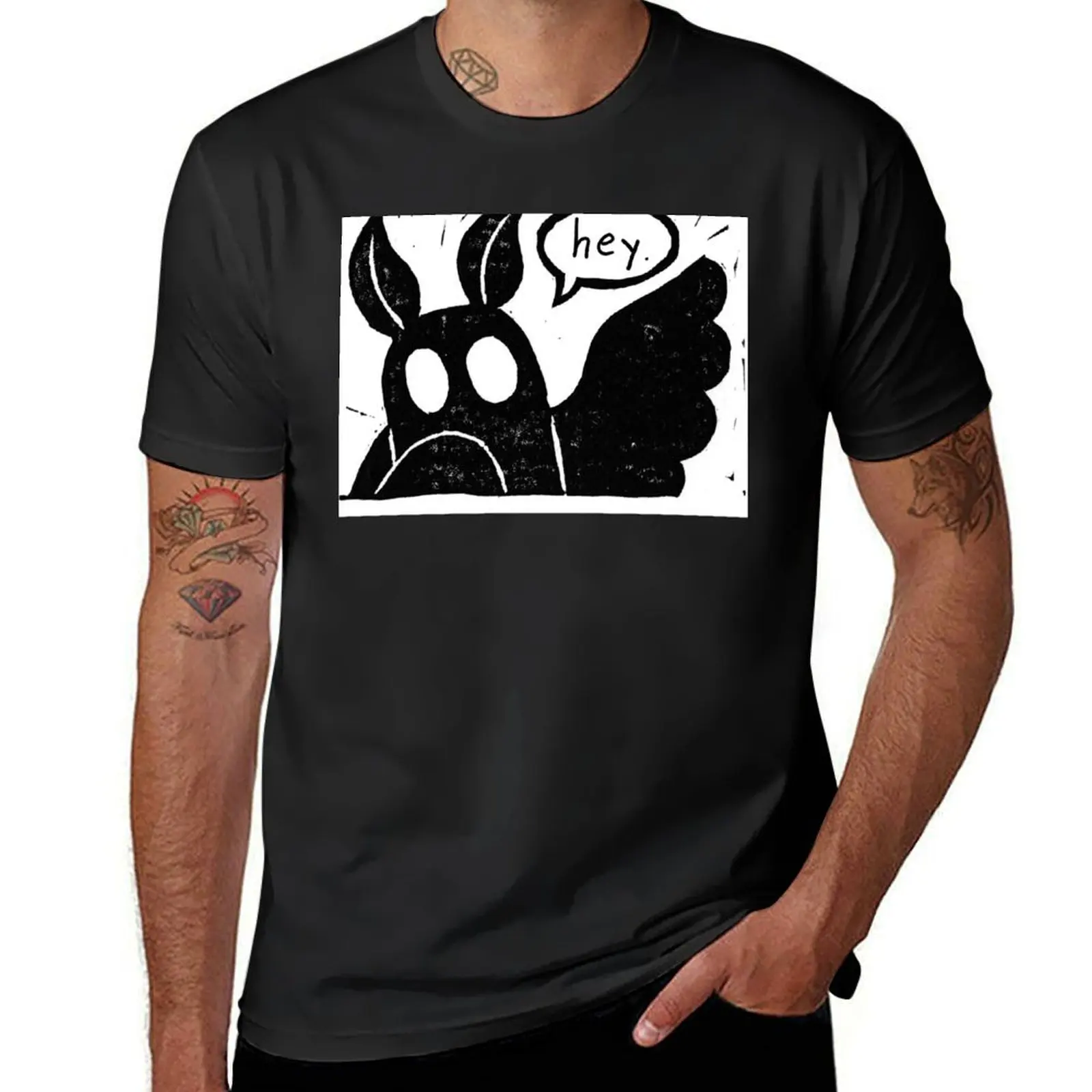 

Hey. Mothman Speech Bubble T-Shirt anime for a boy Short sleeve tee mens t shirts casual stylish