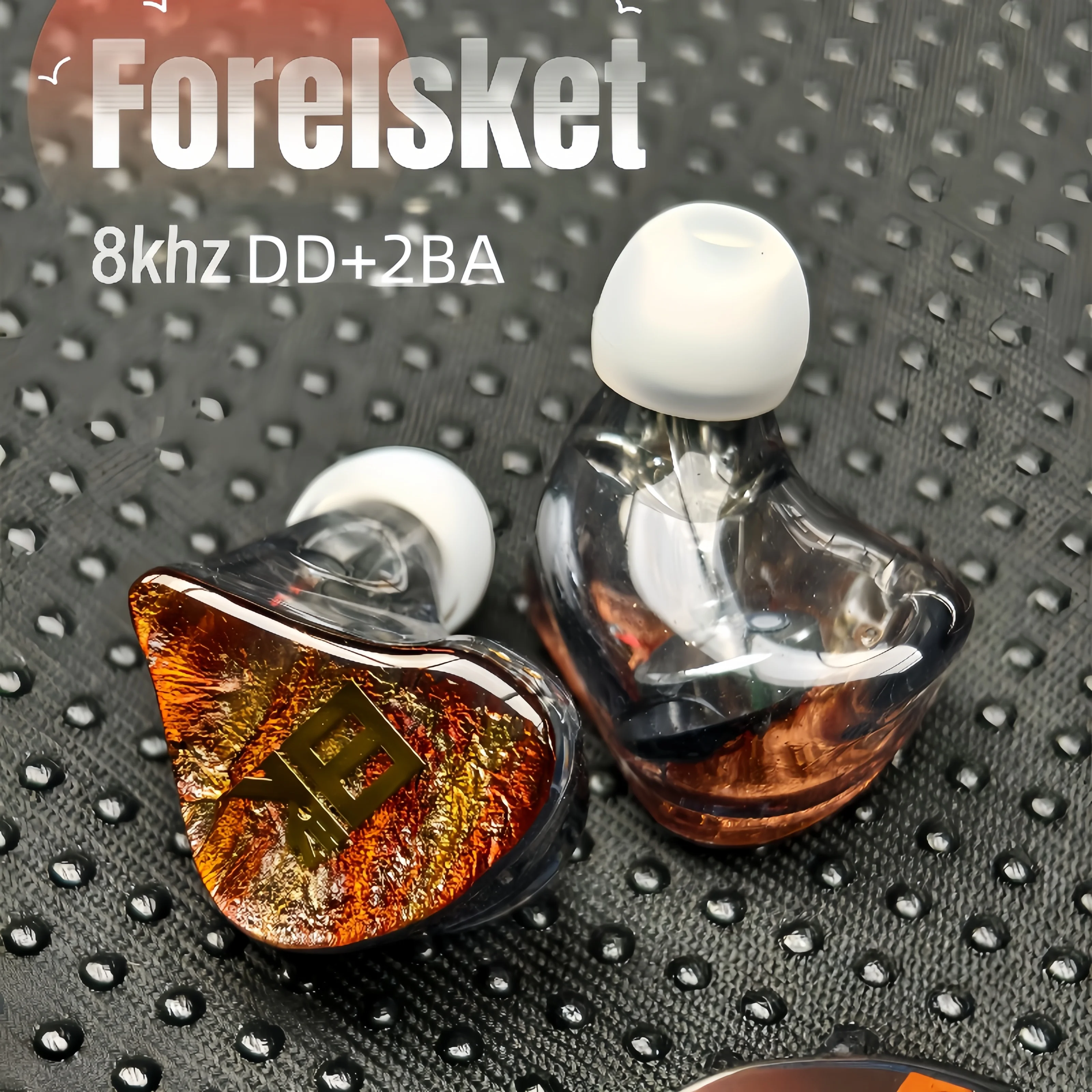 

OVEER 8khz Forelsket 10mm DD+2BA Knowles Hybrid HiFi Music Monitor Stereo Bass 0.78mm Earphones for Studio Audiophiles And Music