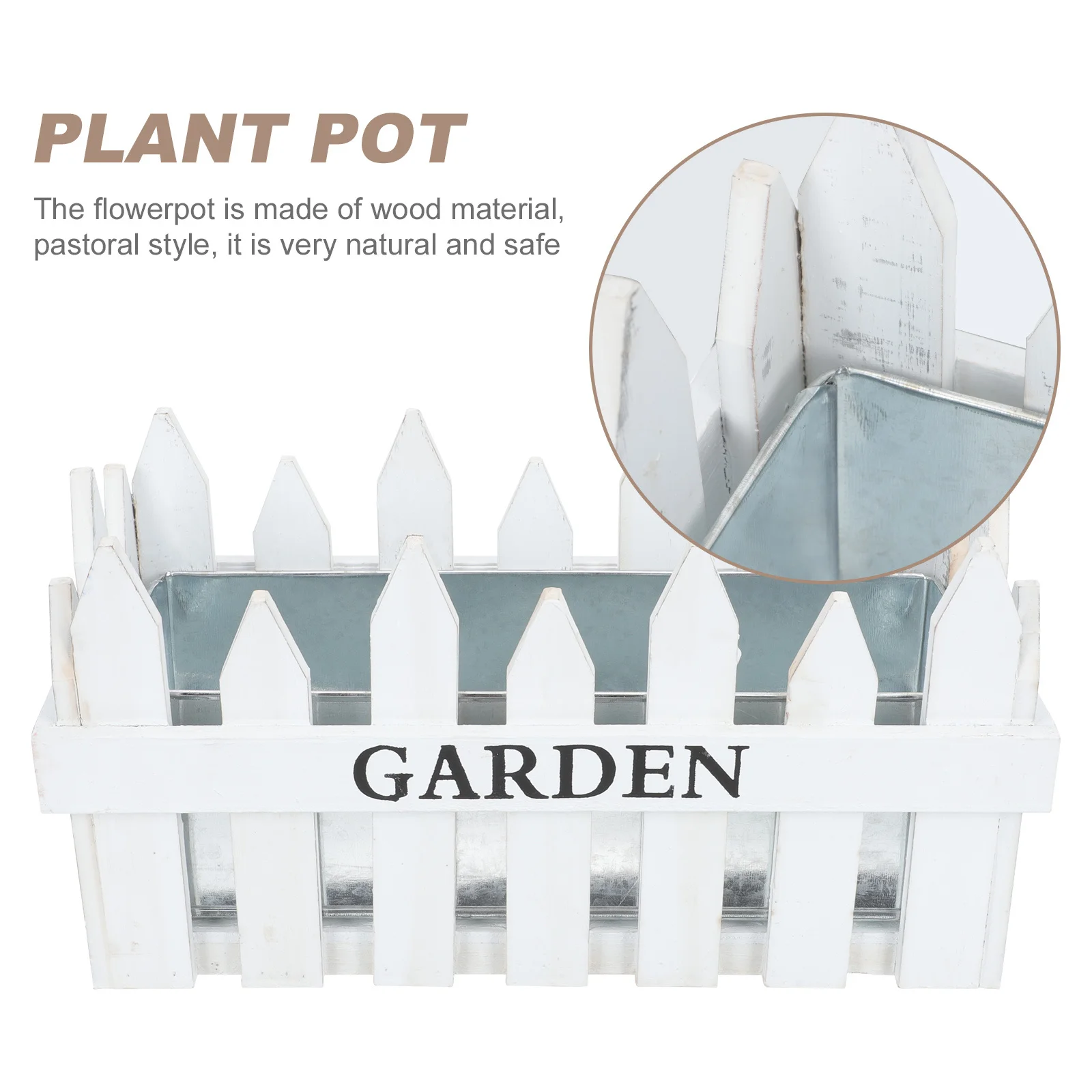 

1Pcs Wooden Fence Flower Pot Stylish Hollow Design Natural Safe Plant Container for Indoor Outdoor Use Wood Fence
