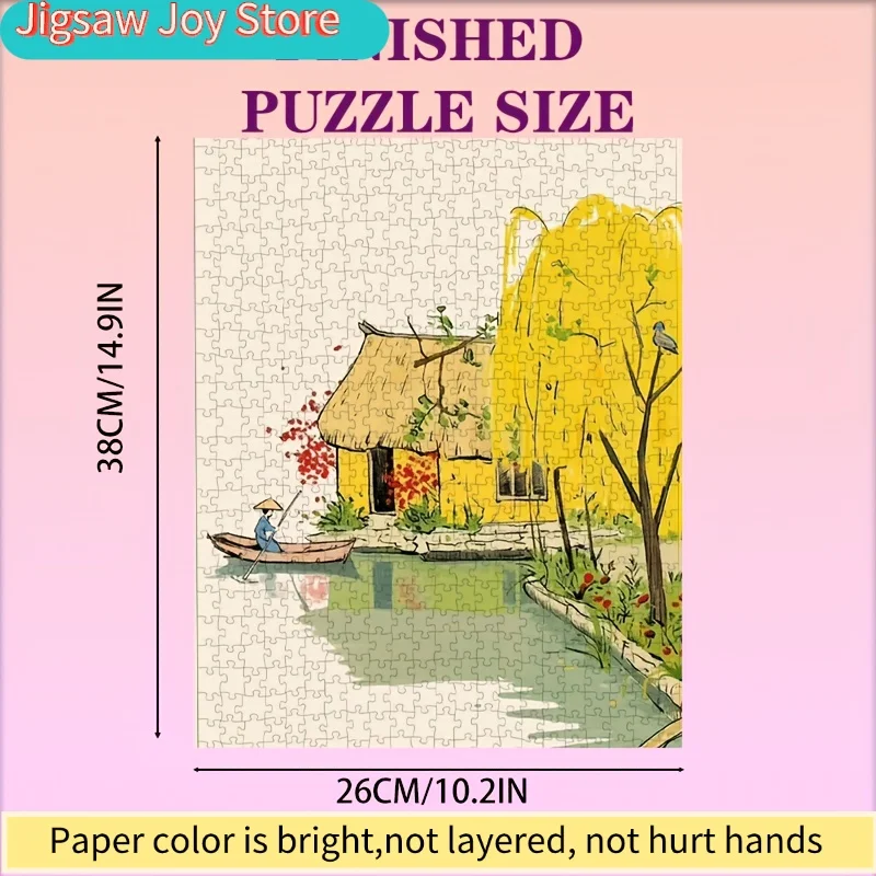 1-Box  Willow Shade Mini Puzzle Suitable for Adults - Portable Botanical Willow Tree Art, Intermediate Challenge, Luxury Trave