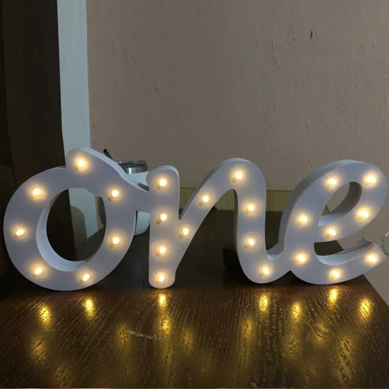 

Custom Battery Powered LED Letter Light, Birthday Party Backdrop Decoration