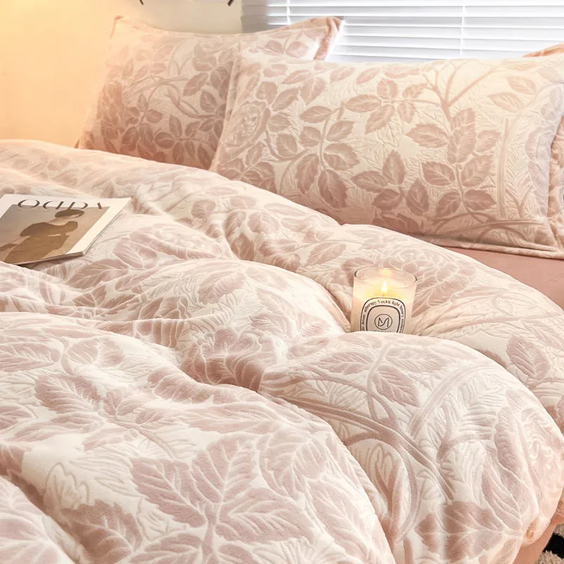 

Хрустальный бархатный жаккардовый пододеяльник с широким краем, молочный бархат, толстое удобное постельное белье, мягкое пододеяльник на осень-зиму