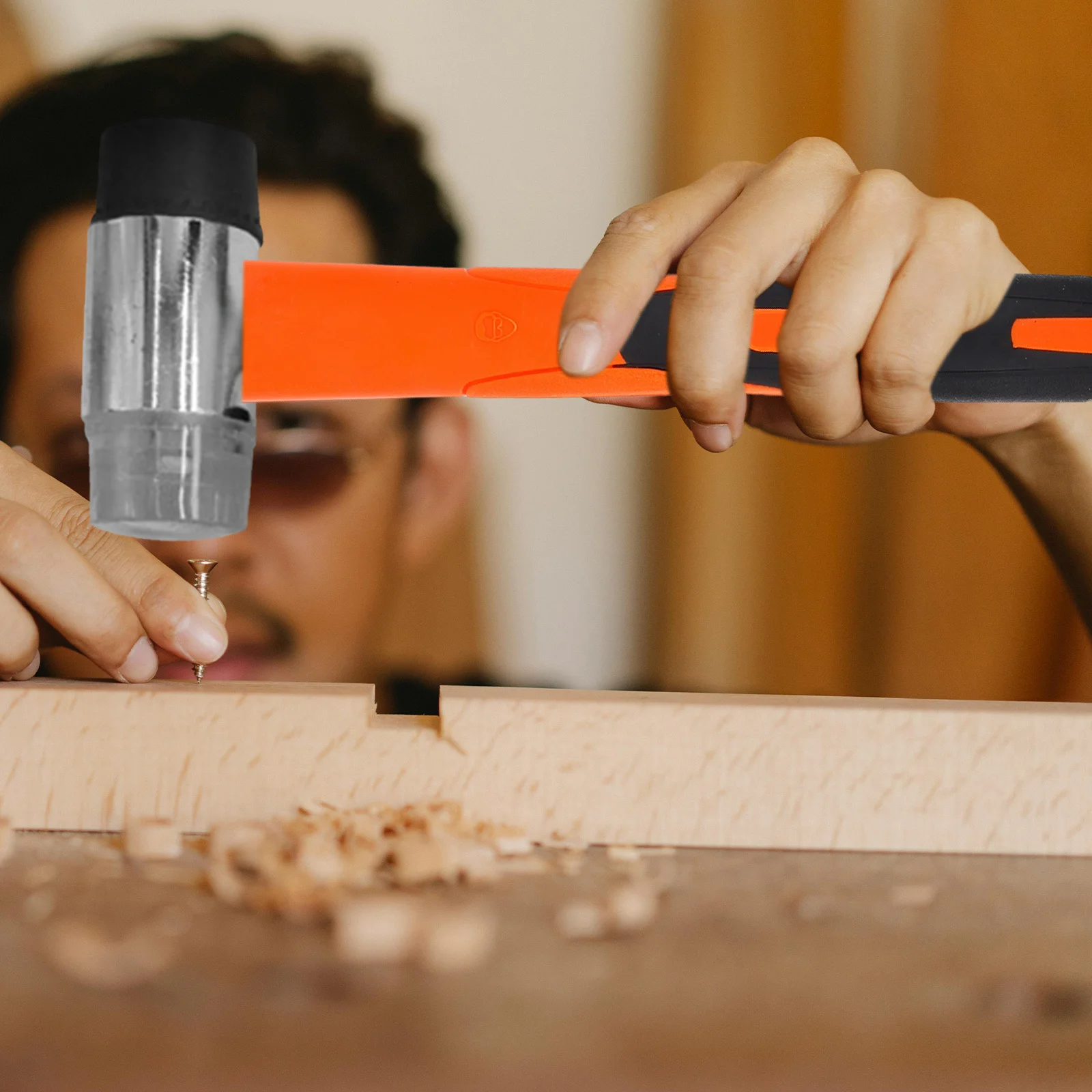 

Anti-Vibration Rubber Sledge Hammer Handle Replacement Black Orange Slip-Resistant For Home Improvement Workshop Garden Tools