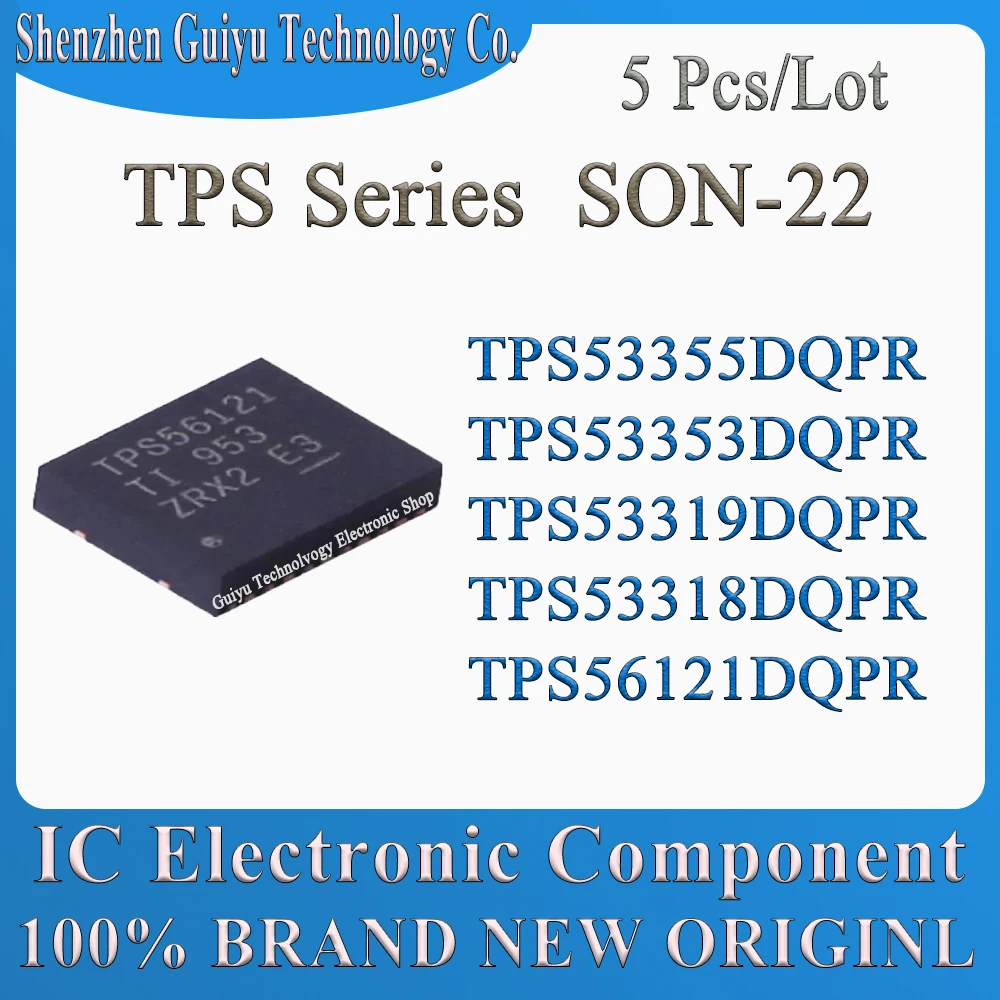 5 Pcs/Lot TPS56121DQPR TPS53318DQPR TPS53319DQPR TPS53353DQPR TPS53355DQPR TPS53355 TPS53318 TPS53319 TPS56121 TPS SON22 IC Chip