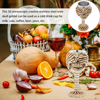 Skull Cup Stainless Steel Resin 3D Design Halloween Party Goblet Mug Beer Glass Coffe Mugs Decor
