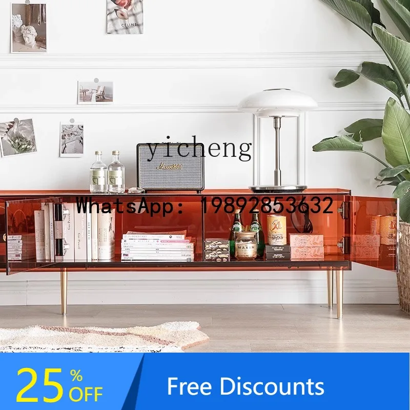 

acrylic TV cabinet Nordic living room side cabinet Modern simple bedroom TV cabinet