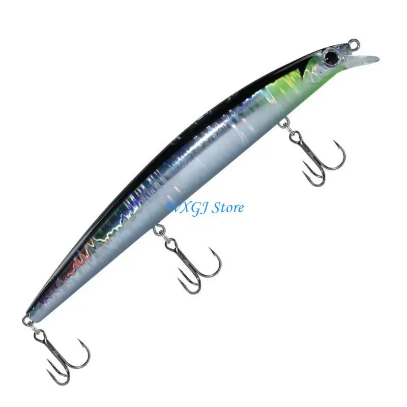 37JE Fishing Lures Topwater Artificial Hard Baits Slow Sinking Life like Swimbait Freshwater and Saltwater Lures with 3 Hooks