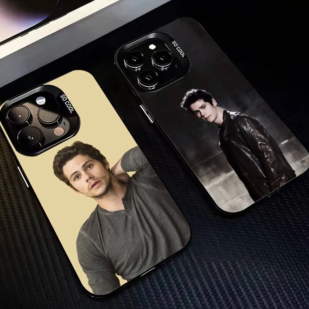 

D-Dylan O'Brien Phone Case For iPhone17,16,15,14,13,12,11,Pro,MAX Gray Matte Silicone Black Cover