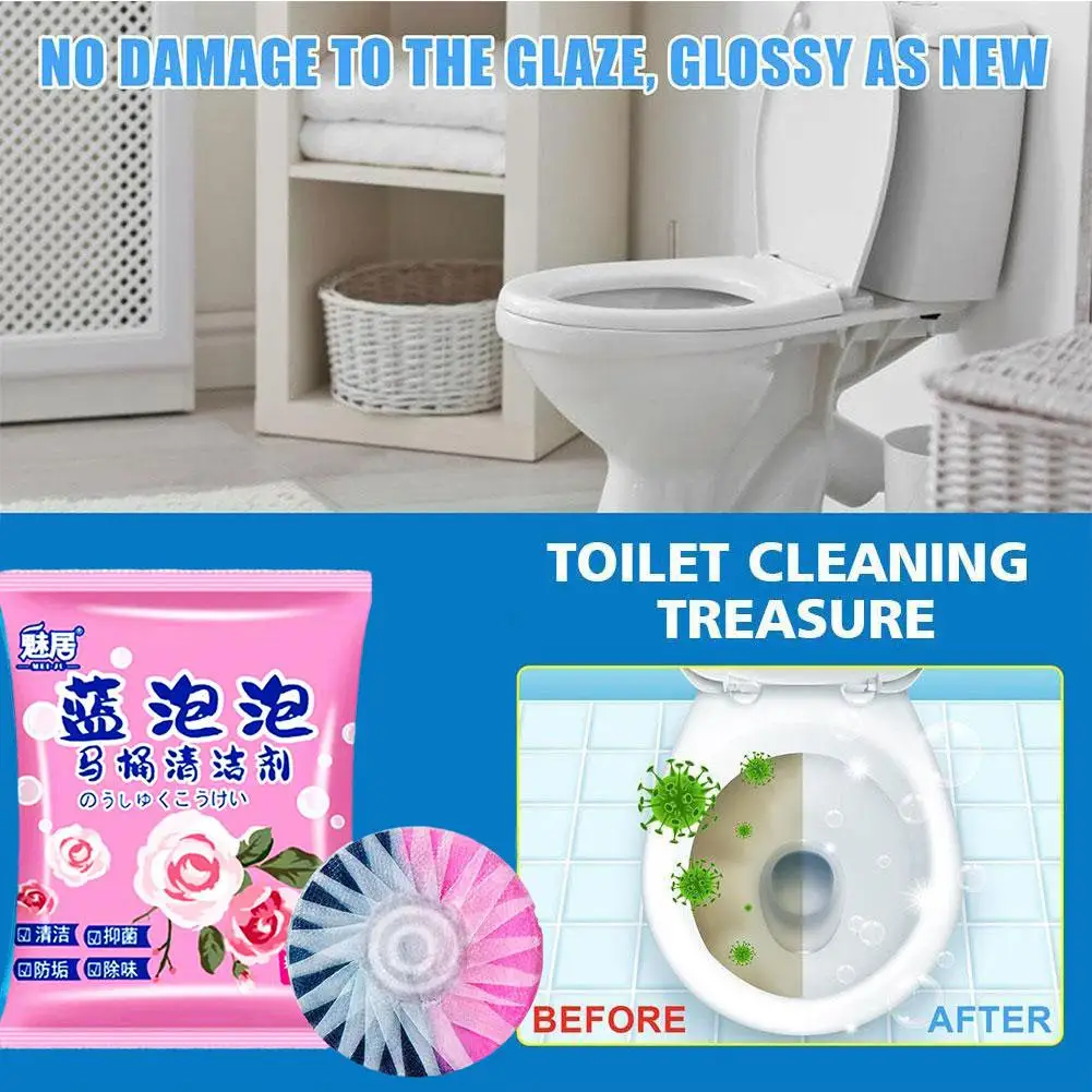 Toilet Bowl Cleaner Drain Rose Fragrance Tablet Cleaning Remover House Agent Stain Cleaning Bathroom Toilet Tool Deodorization