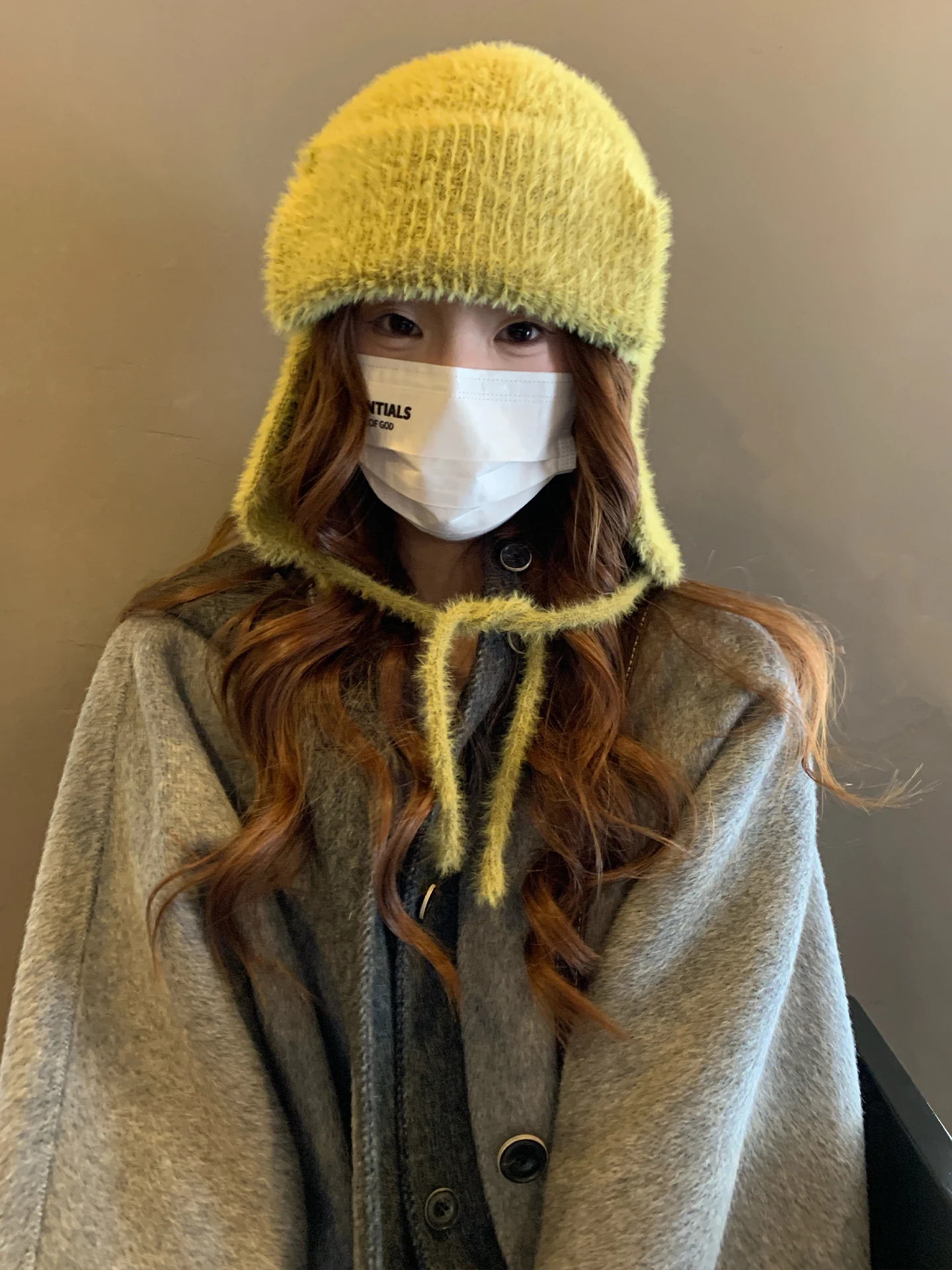 Korean Version Plush Soft Warm Earflap Hat Women's Autumn And Winter Warm Ear Protection Tie Hat Cycling Anti-Cold Flying Hat