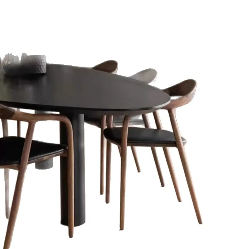 طاولة مؤتمرات غير منتظمة للمكتب من الخشب الصلب، طاولة طعام مكتبية منزلية بسيطة وحديثة #1