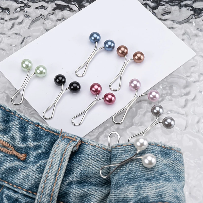 Fashion Colorful Pearl Hijab Scarf Pin - Muslim Women Head Cover U Shape Brooch Clips, Anti-Slip Scarf Holder Accessories
