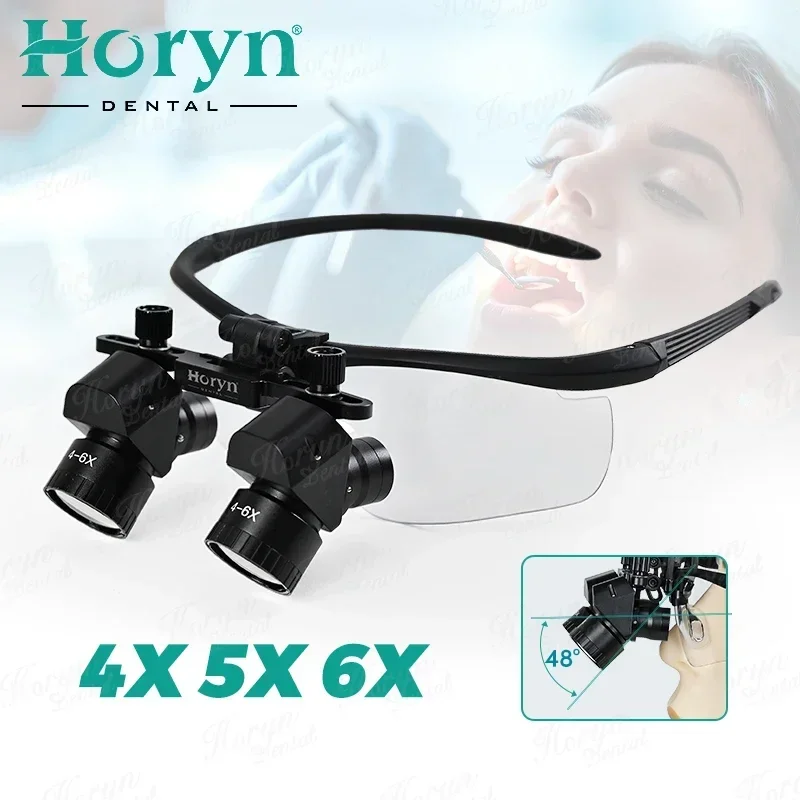 4X 5X 6X Den tal Binocular Magnifiger Surgical Loupes with Light 5W Blub Wire Headlight Headlamp Lithium Battery 300-600mm