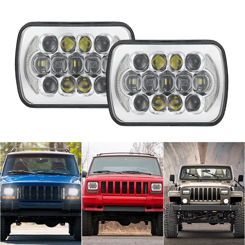 

Brightest 5X7" 7x6 inch Rectangle LED Headlight for Jeep Wrangler YJ Cherokee XJ ComancheMJ Savana GMC Ford