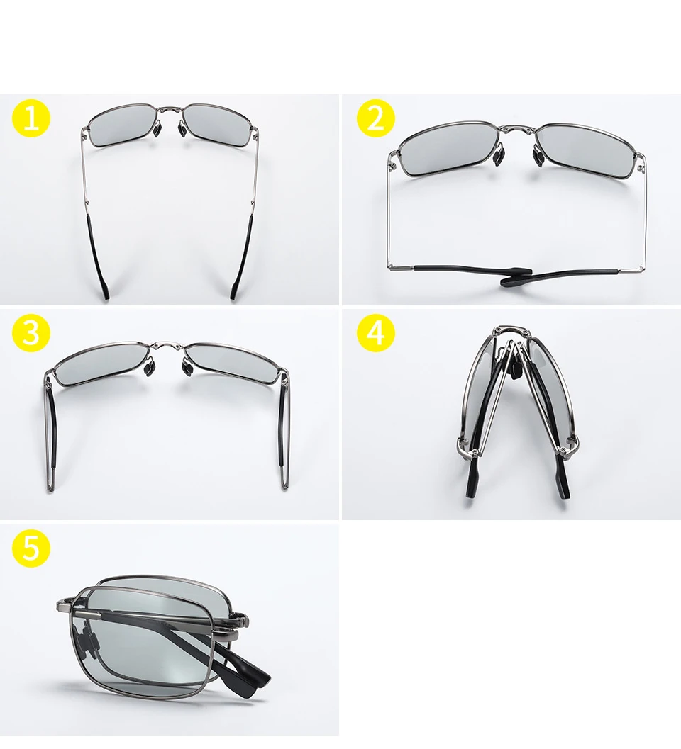 

Men Square Glasses Polarized Light Discoloration Folding Fashion Mens Sun Bicycles Capacetes Lunette Night-vision