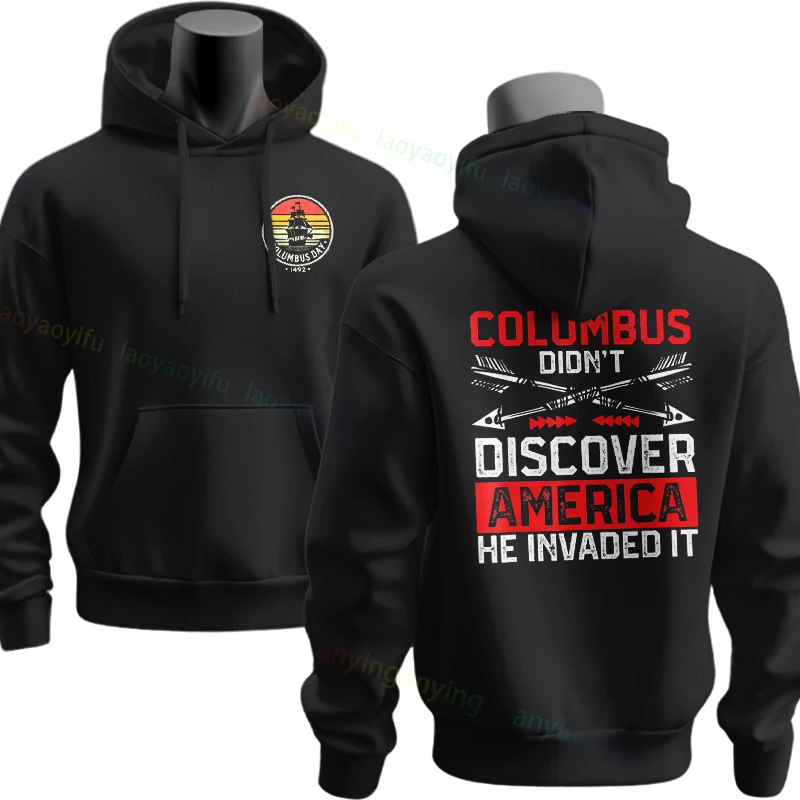 الرجال والنساء مضحك كريستوفر كولومبوس 1492-1502 جولات العالم الجرافيك هوديس عادية كم طويل البلوز الفكاهة نمط هوديي