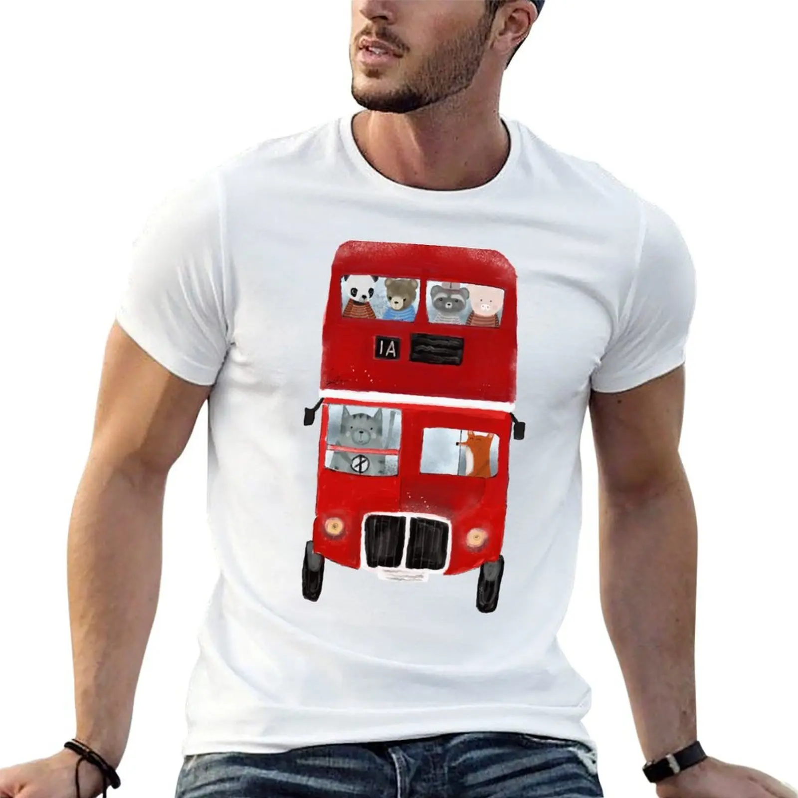 

the little big red bus T-Shirt man t shirts cotton man t shirt summer t shirt man luxury T-shirt