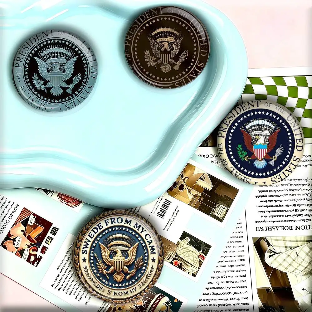 S-Seal Of The P-President  25 32 44 58 75mm Badges Personalized Round Brooches Pins Accessory Gift