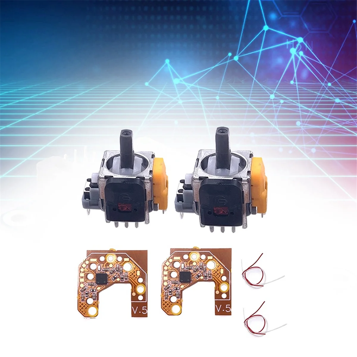 2PCS Hall Joystick+Calibration Board for PS4 Gamepad Hall Effect & Hall Joystick Center/Outer Ring Calibration