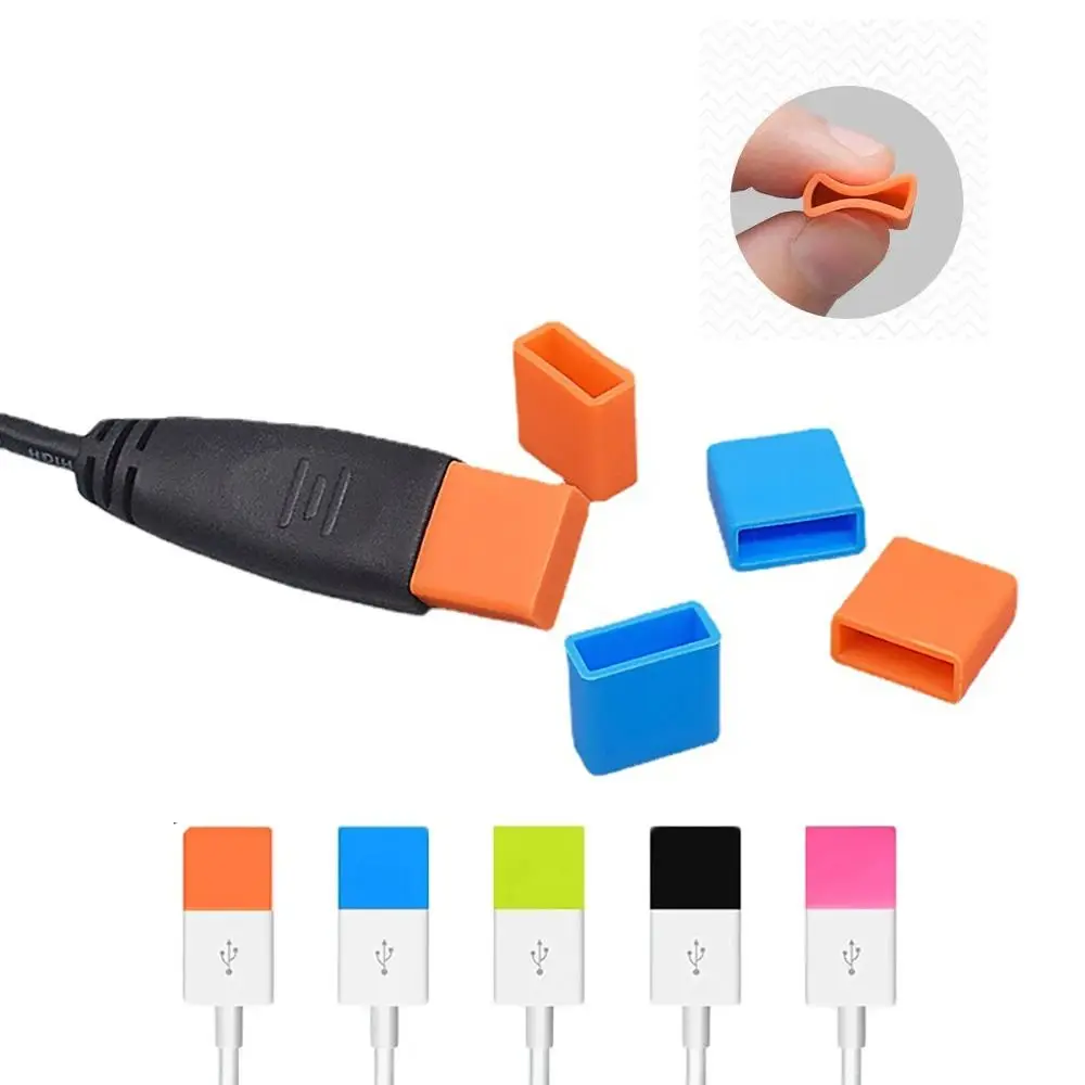 

Silicone USB Male Dust Cover Anti-Dust Solid Color Plug Stopper Transfer Data Cord Line Charging Extension