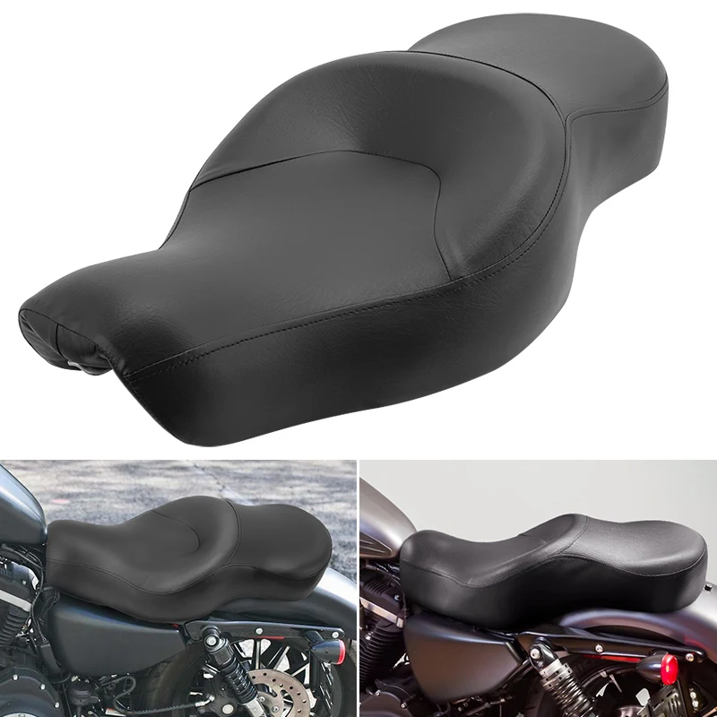 

Motorcycle Black Front Driver Rear Passenger Two Up Seat Accessories For Harley Sportster XL 883 1200 2004-2016