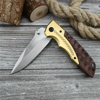 Brass & Wood Folding Pocket Knife 1