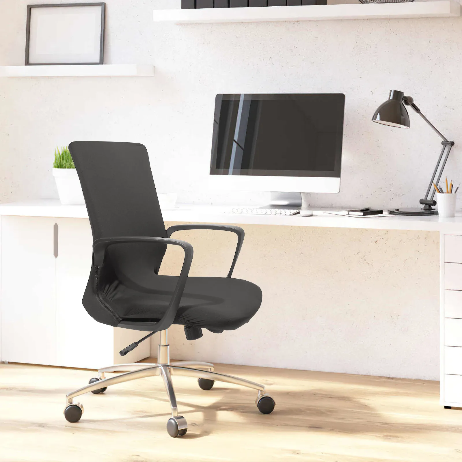 Office Chair Cover Universal Elastic Protector Rotating Computer Chair High Back Seat Cover Removable Washable Stretchable