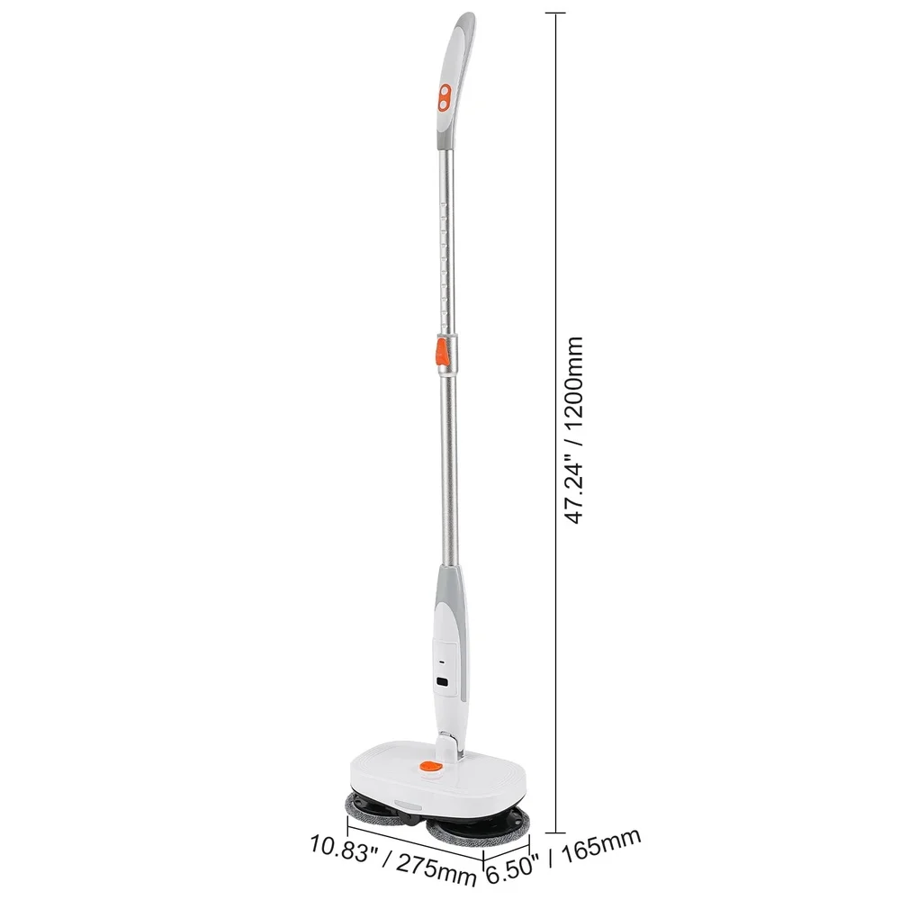Wireless Electric Sweeper Cordless Mop with LED Light 40 Minutes Battery Life Rotating Head Spray Cleaning Solution Floors