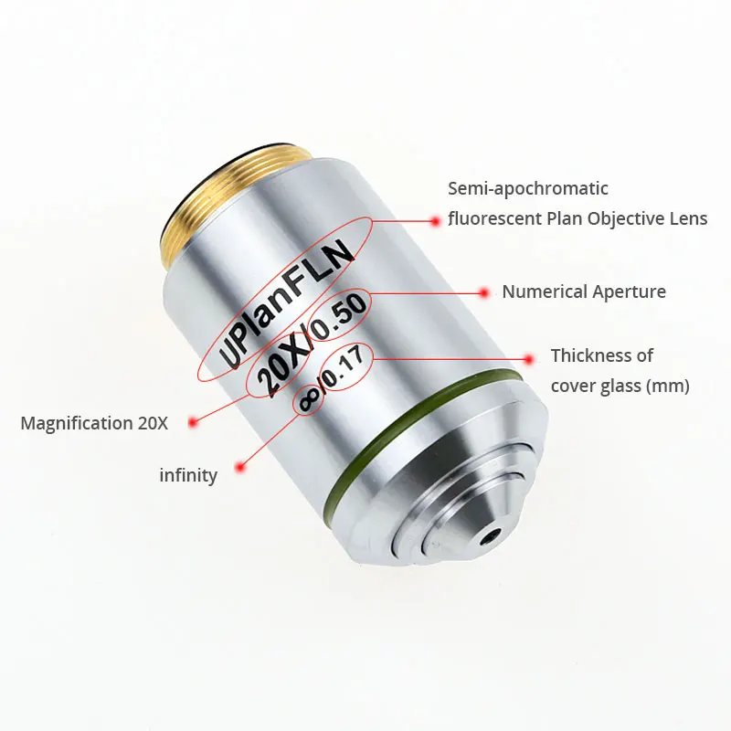 Sistema di infinito Semi-apocromatico obiettivo fluorescente 4X 10X 20X 40X 100X UPlanFLN RMS interfaccia filettata microscopio biologico