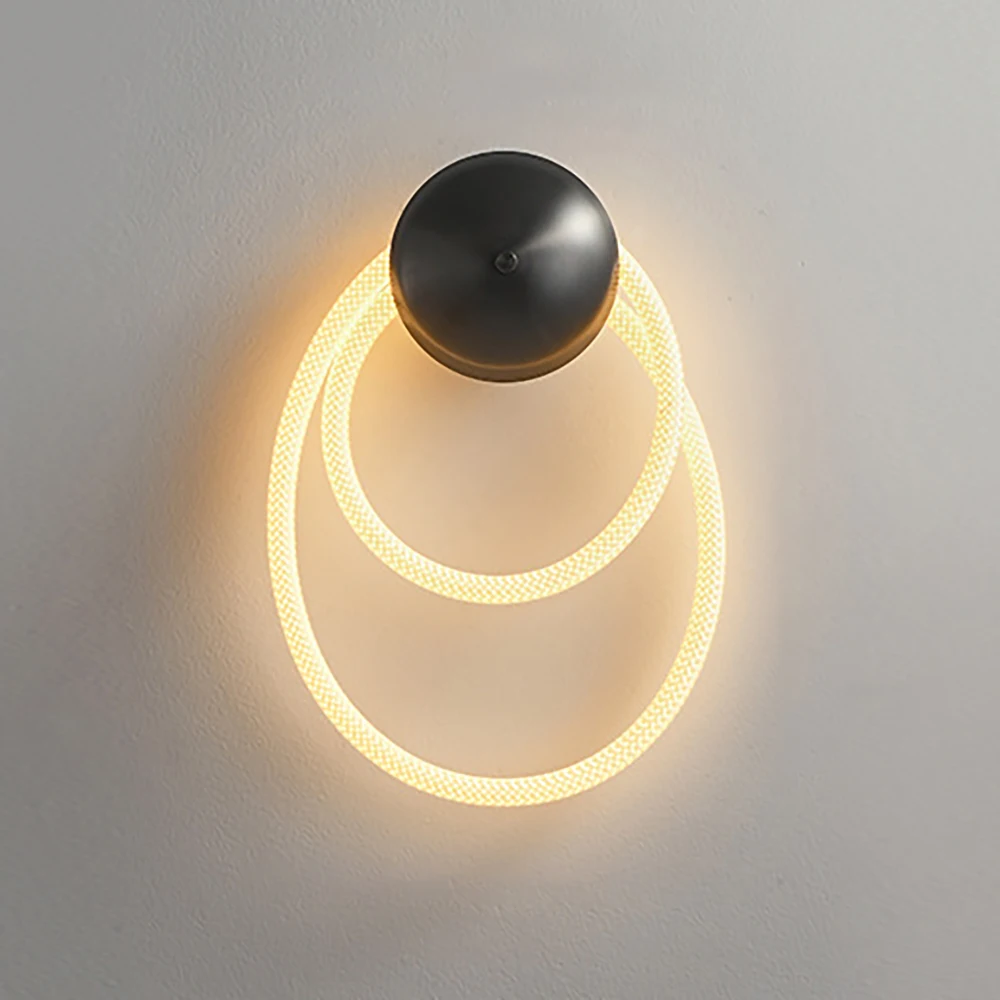 

Bedroom bedside LED light with adjustable flexible curved rope wall light 3-color adjustable dimming decorative light