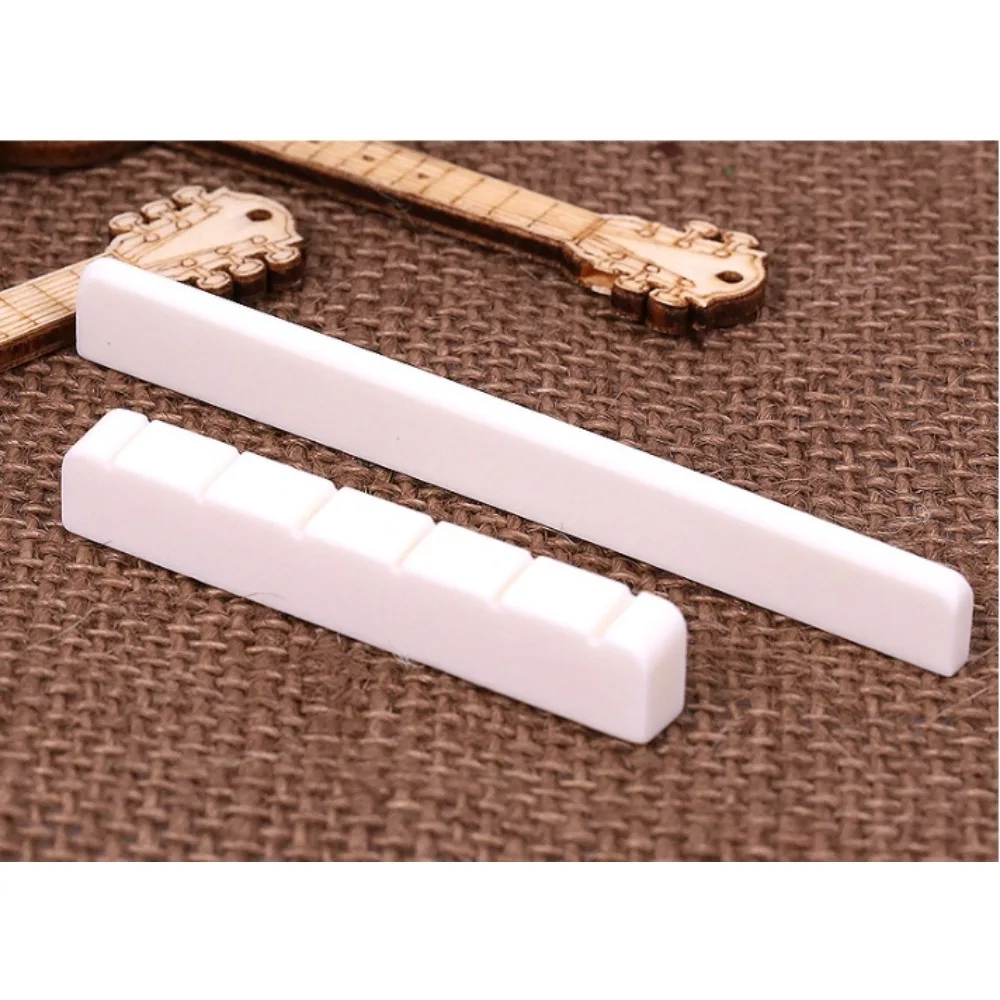 6 String Bone Classical Guitar Bridge Saddle And Nut White Bone Bridge Replacement Parts Real Bone Guitar Nut Saddle