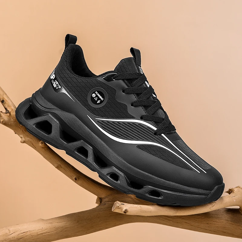 

Мужская спортивная обувь, классические черные сетчатые кроссовки с мягкой подошвой, уличные кроссовки для бега, повседневная одежда, противоскользящая износостойкая спортивная обувь